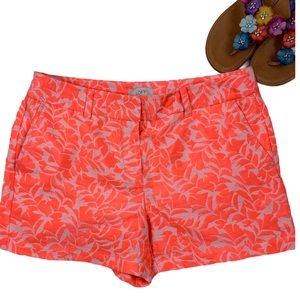 Ann Taylor Loft Textured Floral Print Shorts